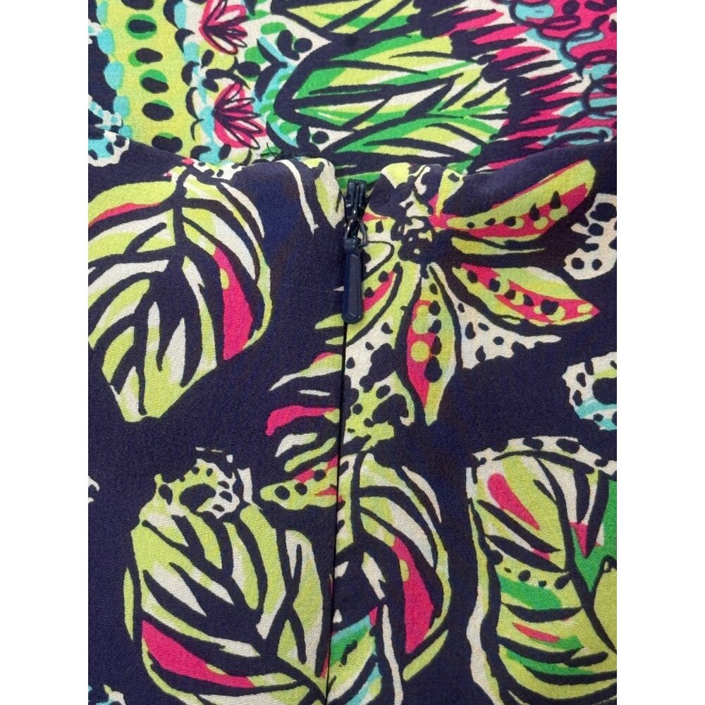Lilly Pulitzer Womens Size 6 Silk Shift Rylee Dress Navy Floral - Picture 5 of 9